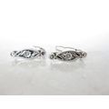 Set of 2 extra tiny small silver metal barrette...