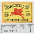 vintage Matchbox Label - Chap Kuda Terbang
