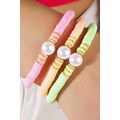 Light Pink Bohemian Style Beaded Stretch Bracelet