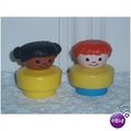 2 Fisher Price 1990 Chunky AA Girl & Red-Haired...