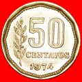 LIBERTY: ARGENTINA ★ 50 CENTAVOS 1974! LOW STAR...