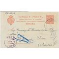 Spain Postal Card 1904 Barcelona to Vienna, Aus...
