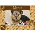 Morkie w Paws Engraved Wood Picture Frame Magnet