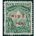 Niue 1902 ½d green Spaced 'U' & 'E' Perf 14 SG3...