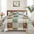 Patchwork Quilt Set Full/Queen Size, 3 Pieces G...