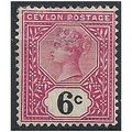 Ceylon 1899 SG259 6c Rose & Black Mounted Mint...