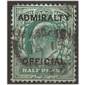 1903 O101 1/2d Blue-Green Admiralty Official Fi...