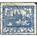 CZECHOSLOVAKIA, Prague castle, blue 1918, 25h