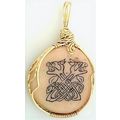 Celtic Knotwork Scrimshaw Brass Wire Wrap Penda...