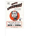 Bristol v Liverpool 1960 speedway programme