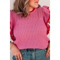Rose Red Ruffled Contrast Trim Plus Size Short ...