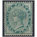 India 1882 SG84 1/2a Deep Green Blue-Green Moun...
