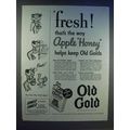 1943 Old Gold Cigarettes Ad - Fresh Apple Honey