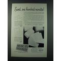 1949 American Stationery Ad - Saved One Hundred Minutes