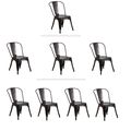 Tolix Antique Black Gold Metal Dining Chair Com...
