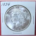 1934 Peace Dollar. This Coin is a replica and c...