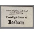 LONDON BRIGHTON & SOUTH COAST RLY LUGGAGE LABEL...