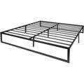 King Size 14 Inch Black Metal Steel Slat Platfo...