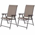 Set of 2 Outdoor Folding Patio Chairs in Brown ...