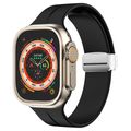 Magnetic Fold Clasp Silicone Watch Band, For Ap...