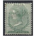 Malta 1885 SG20 1/2d Green Wmk Crown CA Mounted...