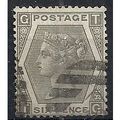 1873 SG125 6d Grey Fine Used Check Letters "TG"...