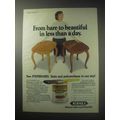 1985 Minwax Polyshades Finish Ad - Bare to Beautiful