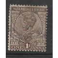 INDIA 1922 1a CHOCOLATE SG 197 FINE USED#2