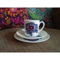 Susie Cooper Wedgwood Blue Anemone Cup Saucer P...