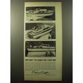 1960 Chris-Craft Boat Ad - 28ft & 55ft Constellation; 41ft Conqueror