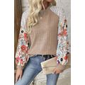 Parchment Floral Patchwork Long Sleeve Ribbed B...