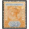 British Honduras 1891 SG60 24c Yellow & Blue Mo...