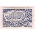 French Equatorial Africa 1947 - "Black Rhinocer...