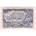 French Equatorial Africa 1947 - "Black Rhinocer...