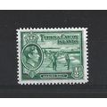 Turks&Caicos.SG195 1/2d Raking Salt (Green).Col...