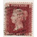 Sg43 1d red plate 204 fine used " Q L " (REDS)