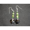 Beautiful black heart green cube clear crystal ...