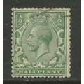 GB 1912 - 24 KGV 1/2d Green SG 351 Wmk 100 ( M28 )