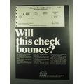 1967 Moore Business Forms Ad - Will Check Bounce?