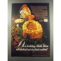 1970 Rath Hickory Smoked Ham Ad - Do a holiday Rath Ham all decked out in fruit