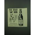 1949 Fox Head 400 Beer Advertisement