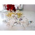 Flower shaped crystal hair barrette clip bridal...