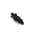 Smaller chuncky black metal black crystal hair ...