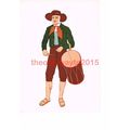 Provence, Male Tambour Player, Book Illustratio...
