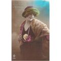 CARTE POSTALE - MODE - FEMME A CHAPEAU - REF 105