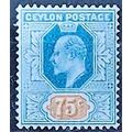 Ceylon 1905 SG286 75c Dull Blue & Orange Mounte...