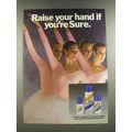 1986 Sure Deodorant Ad - Raise Your Hand If You're Sure