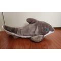 Gray Dolphin Plush Toy 14" blue eyes