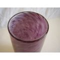 Vintage Mtarfa Purple & White Cylinder Vase Han...