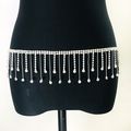 Women Diamante Chain Rhinestone Charm Belt Crys...